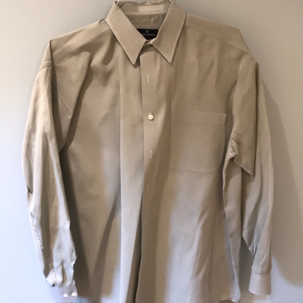 Hickey Freeman Sport olive green button down shirt
